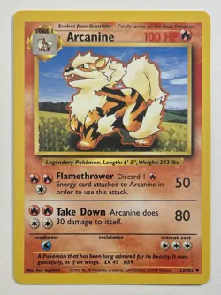 Arcanine 23/102 Base Set Unlimited Pokemon - Image 1
