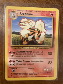 Pokemon TCG Arcanine Base Set, Unlimited Uncommon Card 23/102 - Image 1
