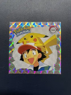 1x Vintage 1999 Artbox Pokemon Sticker Pikachu and Ash Series 1 Prizm Pr03 Holo - Image 1