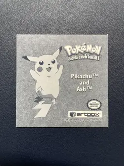1x Vintage 1999 Artbox Pokemon Sticker Pikachu and Ash Series 1 Prizm Pr03 Holo - Image 2