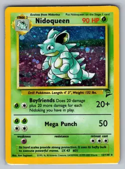 Nidoqueen Base Set 2 #012/130 Holo Rare Pokemon Card - Image 1