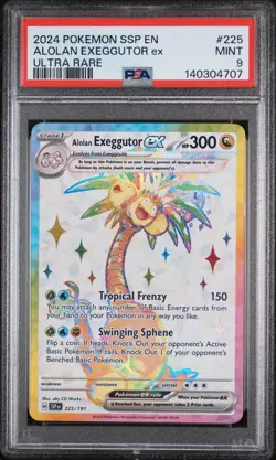2024 POKEMON SSP EN-SURGING SPARKS ULTRA RARE #225 ALOLAN EXEGGUTOR EX PSA 9 - Image 1