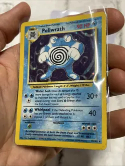 Pokemon TCG Poliwrath Base Set 13/102 Holo Rare MP Pokemon Card Vintage WOTC Vtg - Image 2