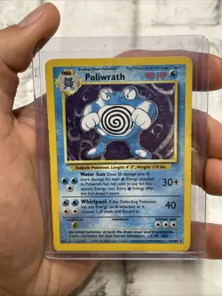 Pokemon TCG Poliwrath Base Set 13/102 Holo Rare MP Pokemon Card Vintage WOTC Vtg - Image 4