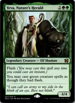 Yeva, Nature's Herald 27 Duel Decks: Elves vs. Inventors MTG NM - Image 1
