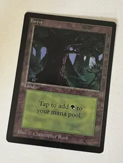 Magic the Gathering MTG Beta Forest v.3 (DARK) LP (Beta Bob) - Image 1