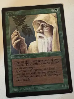Magic the Gathering MTG Beta Ley Druid NM- (Beta Bob) - Image 1