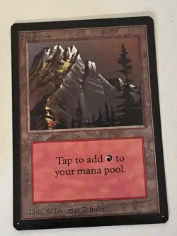 Magic the Gathering MTG Beta Mountain v.2 (LIGHT) LP (Beta Bob) - Image 1
