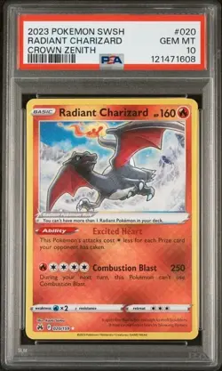 Radiant Charizard PSA 10 020/159 Crown Zenith Holo Pokemon Card 2023 - Image 1