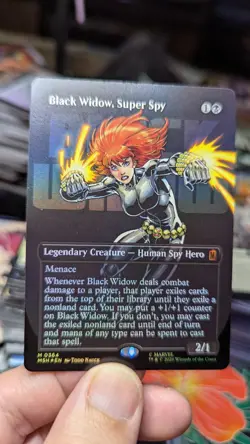 1x Black Widow Super Spy #364 FOIL NM Marvel Borderless Card MTG Magic - Image 1