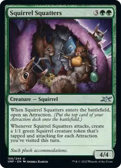 1x Squirrel Squatters - Foil MTG Unfinity NM Magic Foil - Image 1