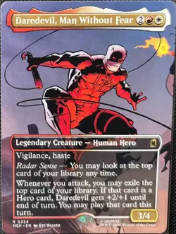 MTG Marvel Super Heroes Daredevil, Man Without Fear Borderless (Rare) - Image 1