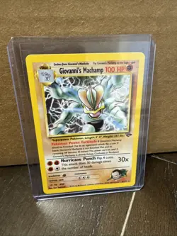 Pokemon TCG Giovanni's Machamp Holo Unlimited Rare Card Gym Challenge 6 NM - Image 1