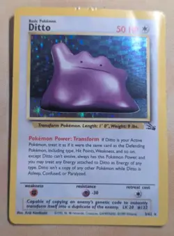 Ditto 3/62 Holo Rare WotC Pokemon Trading Card Game TCG Fossil Vintage ✨ - Image 1