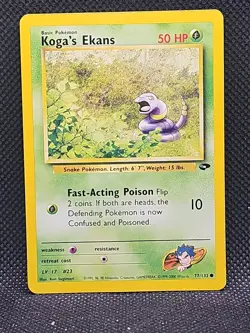 Pokemon TCG Gym Challenge Koga's Ekans Common Card 77/132 Light Play/Near Mint - Image 1