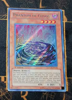 YUGIOH Phantom of Chaos (LCGX-EN193) Secret Rare 1st Edition Near Mint - Image 1