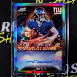 2025 Topps Chrome Cosmic Jaxson Dart Refractor On-Card Auto #41/99 Giants Rookie - Image 1