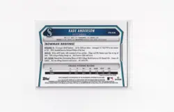 2026 TOPPS BOWMAN CHROME KADE ANDERSON #CPA-KAN GREEN SHIMMER ON CARD AUTO /99 - Image 2
