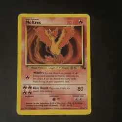 Pokemon TCG Moltres Fossil Rare Unlimited Edition Card 27/62 - Image 1