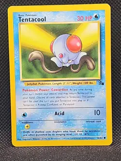 TENTACOOL - Fossil Set - 56/62 - Common - Pokemon Card - Unlimited Edition - NM - Image 1