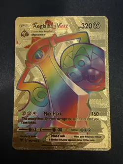 Aegislash VMAX 190/185 Rainbow Gold - Vivid Voltage - Pokemon TCG - NM - Image 1