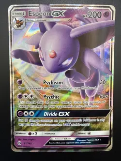 Pokemon TCG Espeon GX Holo Ultra Rare Card 2017 Sun & Moon Base Set 61/149 - Image 1