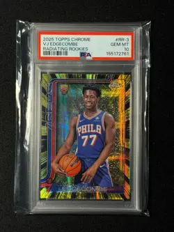 VJ Edgecombe 2025-26 Topps Chrome Radiating Rookies #RR-3 GEM MINT PSA 10 - Image 1