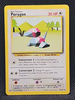 Pokemon Porygon 39/102 BS Base Set Unlimited Lightly Played TCG Card - Image 1