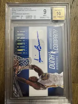 2012 Panini Intrigue - Harrison Barnes Dunk Company Autographs Gold /10 BGS 9 - Image 1