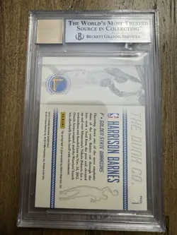 2012 Panini Intrigue - Harrison Barnes Dunk Company Autographs Gold /10 BGS 9 - Image 2
