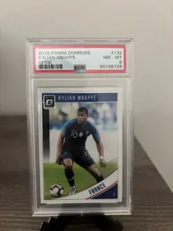 Panini 2018-19 Donruss Optic Kylian Mbappe #132 PSA 8 France Soccer Card - Image 1