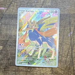 Pokemon TCG Zacian 100/094 Me02 Phantasmal Flames Holo IR Basic Metal 130HP Eng - Image 1
