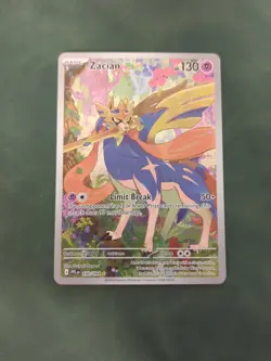 Zacian 100/094 Me02: Phantasmal Flames Holo Pokemon Card Near Mint Condition - Image 1