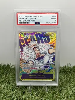 One Piece Monkey D. Luffy OP05-119 EN Gear 5 Alt Art Foil PSA 9 - Image 1