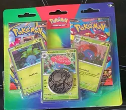 Pokemon TCG: Oddish, Gloom & Vileplume Cards with 2 Booster Packs & Coin - Image 1