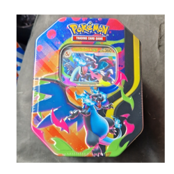Pokemon TCG Mega Charizard X Tin 4 Booster Packs & Promo Card English 2022 - Image 1