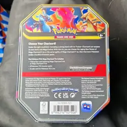 Pokemon TCG Mega Charizard X Tin 4 Booster Packs & Promo Card English 2022 - Image 2