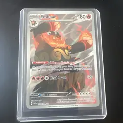 Pokemon TCG Emboar Illustration Rare Card Scarlet Violet White Flare 098/086 - Image 1
