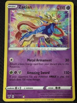 Pokemon TCG Zacian Vivid Voltage Holo Card 082/185 Rare NM/M Condition - Image 1