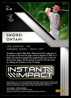 2019 Panini Prizm Instant Impact Shohei Ohtani Los Angeles Angels #II-4 - Image 2