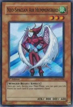 Neo-Spacian Air Hummingbird STON-EN004 Super Rare 1st Edition Yugioh MP - Image 1