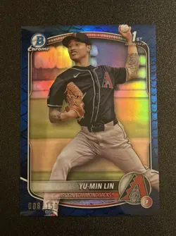 2025 Bowman Chrome Yu-Min Lin 1st Bowman True Blue /150 #BCP-27 Diamondbacks - Image 1