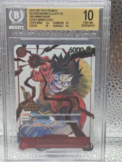 2025 One Piece Promos 3rd Anniversary ST01012 Monkey D. Luffy SR BGS 10 PRISTINE - Image 1