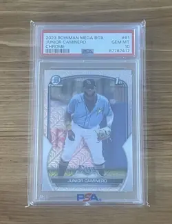 2023 Bowman Mega Junior Caminero 1st Mojo Refractor PSA 10 Tampa Bay Rays BCP-61 - Image 1