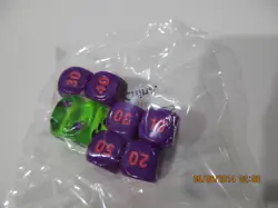 Pokemon Prismatic Purple Dice and Green Translucent Damage Counter Ex - Image 1