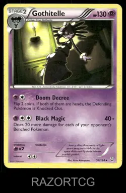 GOTHITELLE 57/124 R DRAGONS EXALTED POKEMON LP - Image 1