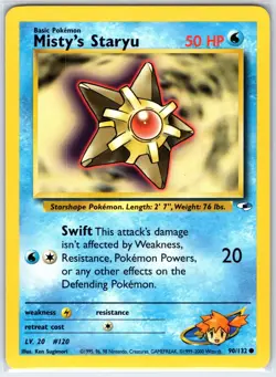 Misty's Staryu 90/132 Common Gym Heroes Pokemon Unlimited Near Mint - Image 1