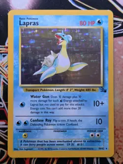 Pokemon TCG - Lapras 10/62 - Holo Rare - Fossil Unlimited Vintage - Image 1