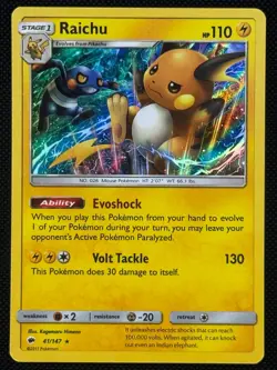 Raichu 41/147 Holo Rare Burning Shadows Near Mint - Image 1