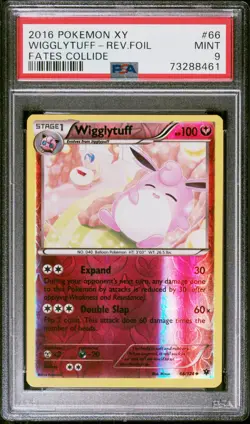 WIGGLYTUFF REVERSE HOLO 66/124 FATES COLLIDE POKEMON PSA 9 - Image 1